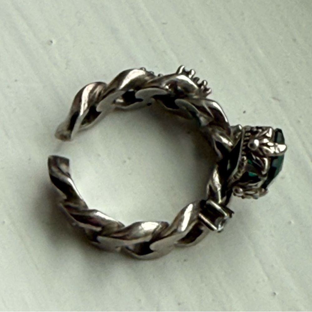 Sterling green zircon ring - Picture 7 of 13
